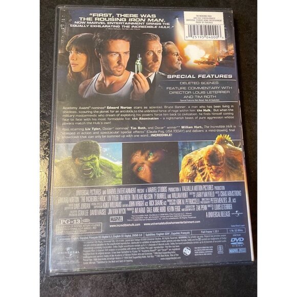 The Incredible Hulk Movie DVD Ed Norton Liv Tyler - Picture 2 of 3